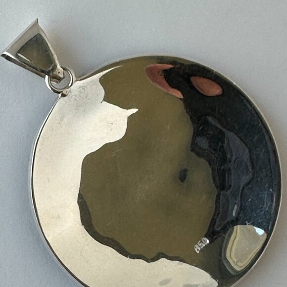 Peruvian 950 Sterling Silver Pendant | Handcrafted Mosaic Inlay natural stone - Picture 12 of 12